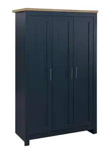 Birlea Highgate 3 Door Wardrobe Navy Blue & Oak