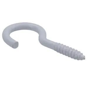 Screw Hook Fasteners Hangers White Plastic Finish 14mm Dia 40mm length 50pc