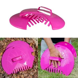 garden leaf grabbers,hand held tidy rake picker,leaf collector/grab (rose pink)