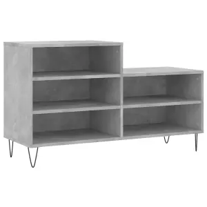 Berkfield Shoe Cabinet Concrete Grey 102x36x60 cm Engineered Wood