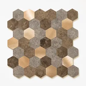 d-c-fix Metal and Stone Hexagon Premium Self Adhesive Composite Wall Tile 28.8cm (W) 29cm (H) 0.3cm (D)