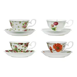 Peony Cup And Saucer, Durable Bone China