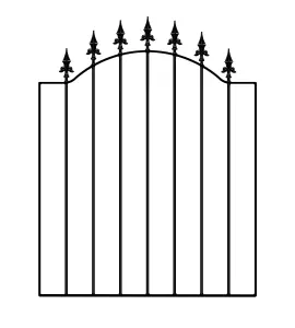 SAXA Spear Top Low Bow Metal Garden Gate 955mm GAP x 1076mm High WASC