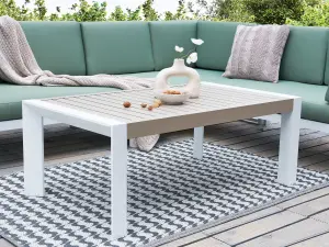 Garden Table Metal Taupe CASTELLA