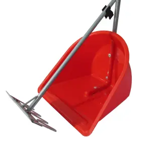 Horse Poop Scoop and Rake Red (Manure Equestrian Heavy Duty Lightweight)