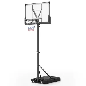 COSTWAY Portable Basketball Hoop 4.1-10 FT Outdoor Basketball Goal System