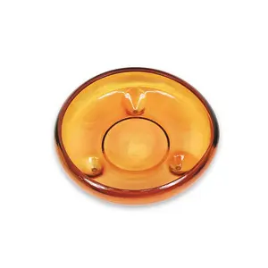 Recycled Glass Kitchen Dining Room Home Décor Ola Footed Glass Bowl - Orange 24.5cm (W)