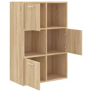 Berkfield Storage Cabinet Sonoma Oak 60x29.5x90 cm Engineered Wood