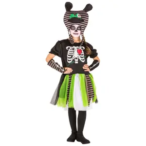 Zombie skeleton costume for girls - black 116 (5-7y)