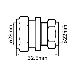 Plumbsure Compression Reducing Coupler (Dia)28mm