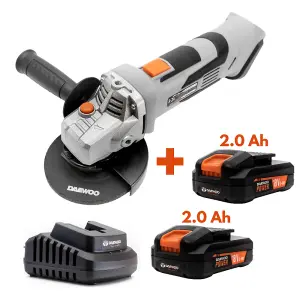 Daewoo U-FORCE Series 18V Cordless Angle Grinder 115mm + 2 x 2Ah Battery + Charger