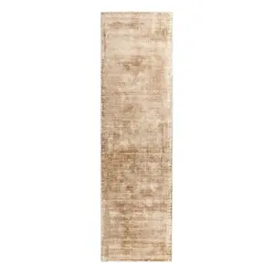 Beige Handmade , Luxurious , Modern , Plain Easy to Clean Viscose Rug for Living Room, Bedroom - 200cm X 290cm