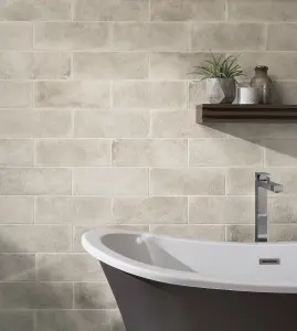 Johnson Tiles Harbour Quay Grey Matt Stone effect Ceramic Wall Tile Sample