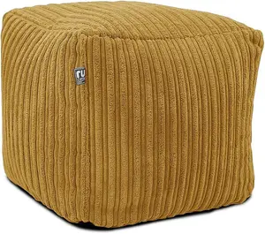 rucomfy Jumbo Cord Cube Beanbag - Mustard