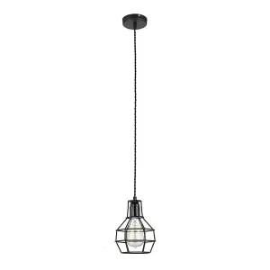 Luminosa Industrial And Retro Hanging Pendant Black 1 Light , E27