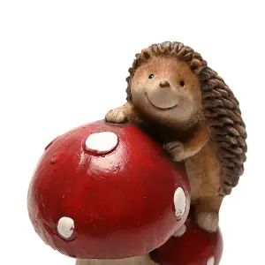 Country Living Hedgehog Climbing Mushrooms Ornament