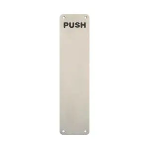 2x Push Engraved Door Finger Plate 350 x 75mm Satin Stainless Steel Push Plate