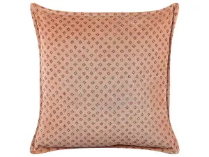 Throw Cushion RHODOCOMA Cotton 45 x 45 cm Geometric Block-Printing Pink