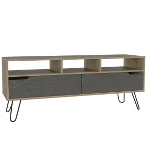 TV unit wide screen rack, bleached pine, Manhattan range