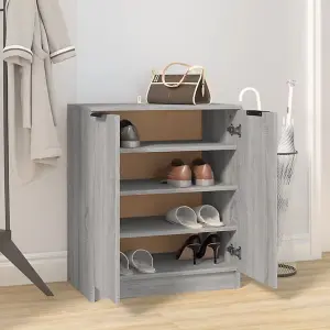 Berkfield Shoe Cabinet Grey Sonoma 59x35x70 cm Engineered Wood