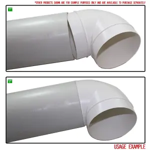 Kair 90 Degree Elbow Bend 125mm - 5 inch Round Plastic Ducting Joint to Connect Round Duct Pipe or Flexible Hose