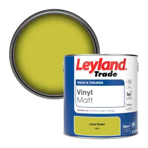 Leyland Trade Vinyl Matt Walls & Ceilings Emulsion Paint Lime Green (12E51) 2.5L