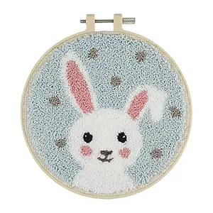 P/NEEDLE BUNNY - Punch Needle Kit: Floss and Hoop: Bunny - Trimits