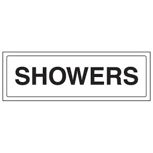 Showers - Door / Wall Sign Location - Rigid Plastic - 300x100mm (x3)