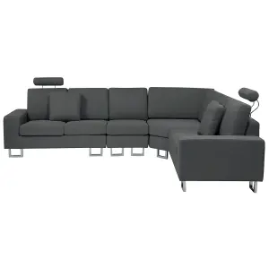 Corner Sofa STOCKHOLM Dark Grey Fabric Left Hand