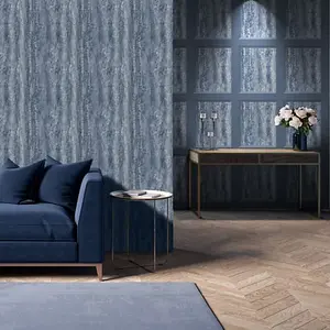 Muriva Blue Marble Pearl effect Embossed Wallpaper