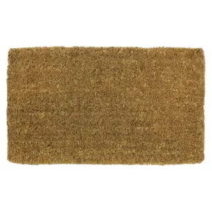 JVL Eco Friendly Ryburn Plain Natural Coir Doormat 40x68cm