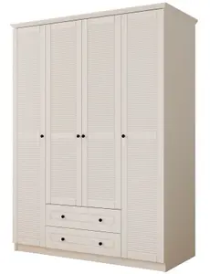 VOLET XL 4 Door 2 Drawer White Wardrobe