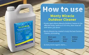 Monty Miracle Fast Patio Cleaner - 5 Litre Outdoor & Garden Surface Cleaner for Patio, Decking, Fencing, Stone, Concrete & Many