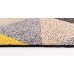 Yeprad Door Mat Grey/Yellow/Beige / Rectangle 80 x 150cm