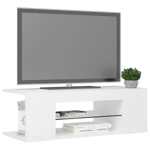 Berkfield TV Cabinet with LED Lights White 90x39x30 cm