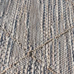 Neutral Beige Woven Diamond Trellis Flatweave Outdoor Indoor Area Runner Rug 60x240cm