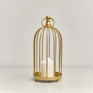 Melody Maison Gold Metal Birdcage Candle Holder - 24cm