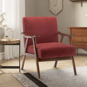 Fabric Cotton Burgundy Selma Accent Chair