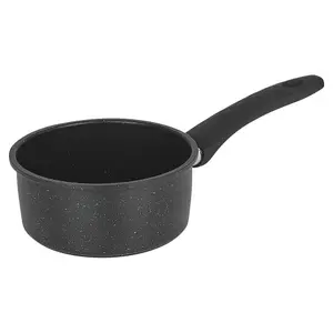 URBNCHEF 20cm Diameter Pressed Carbon Induction Saucepan Pot with Soft Touch Handle