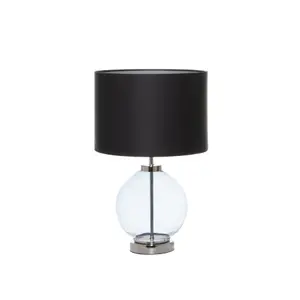 Inlight Palais Round Gloss Polished Nickel effect Table lamp