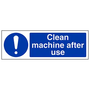 Clean Machine After Use Catering Sign - Rigid Plastic - 300x100mm (x3)