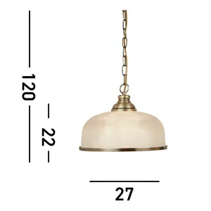 Asner 1 - Light Dome Pendant Antique Brass