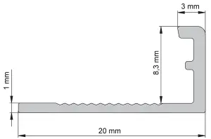 Diall White 8mm Straight PVC External edge tile trim