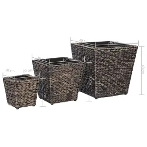 Berkfield Garden Raised Beds 3 pcs Water Hyacinth Brown