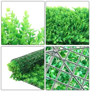 Artificial Grass Siding 6 Pcs Green Ivy Wall Panel Set for Indoor or Outdoor Use 60 x 40cm