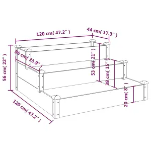 Berkfield Garden Raised Bed Grey 120x120x56 cm Solid Wood Fir