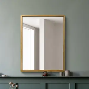 MirrorOutlet The Naturalis Solid Oak Framed Overmantle Wall Mirror 102CM X 80CM