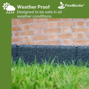 FlexiBorder Black 2 x 1m Flexible Garden Edging for Garden Borders - Lawn Edging for Pathways and Landscaping