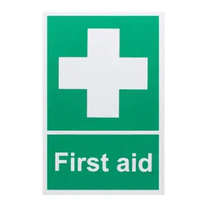 EAI - First Aid Sign 300x200mm Screw Fixed