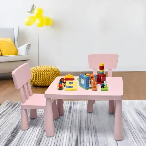 Costway 3 PCS Kids Table and Chair Set Toddler Activity Center Children Writing Desk